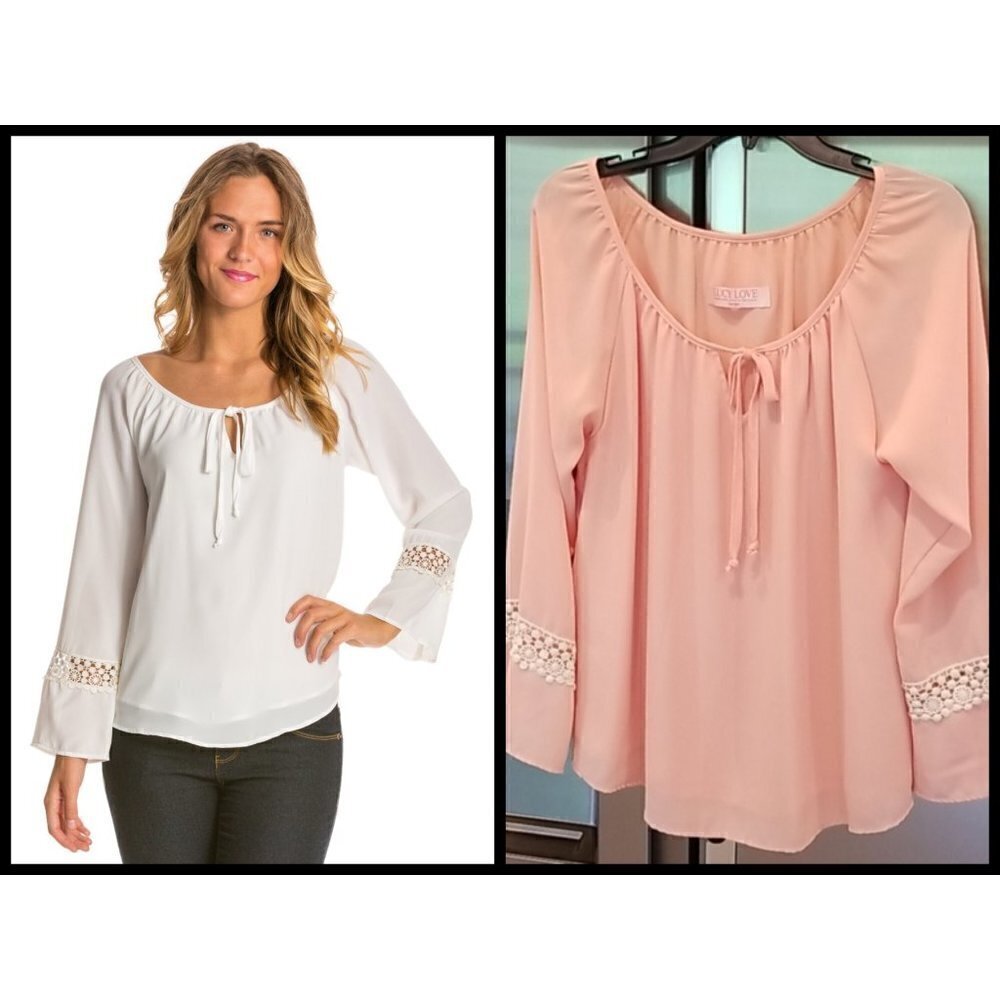 💕LUCY LOVE💕 Long Sleeve Blouse - Salmon Pink (L)